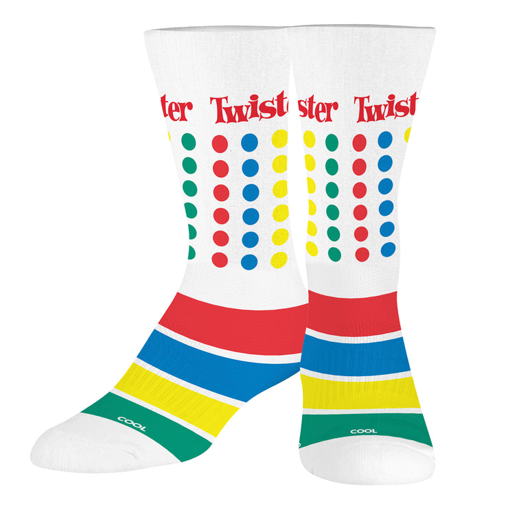 Men's Colorful Rainbow Striped Cuff Rugby Crew Sock