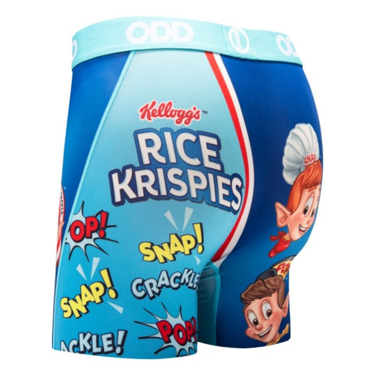 Odd Sox Men's Boxer Brief, Rice Krispies Cereal Print, Fun Novelty