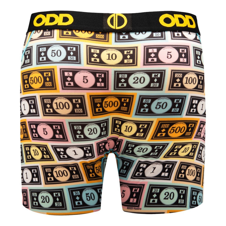 Odd Sox Men's Boxer Brief, Monopoly Money, Fun Novelty Underwear